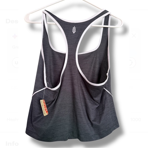 NWT FREE PEOPLE MOVEMENT - Run Fast Racerback Activewear Sporty Black Tank Top - Picture 8 of 9
